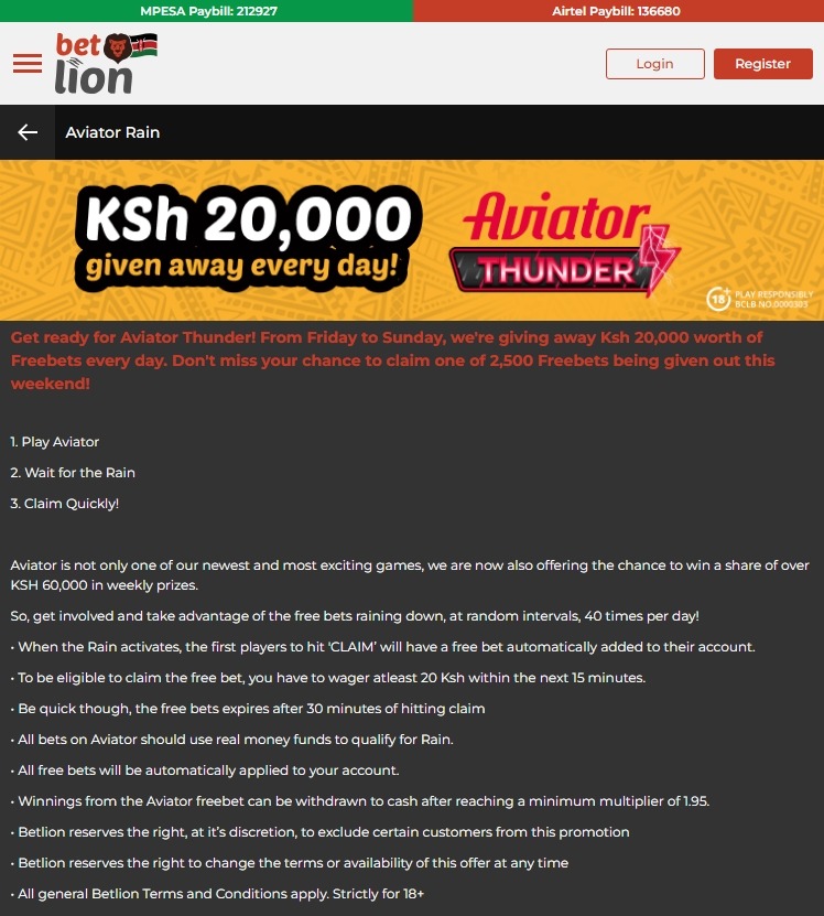 BetLion Kenya main page